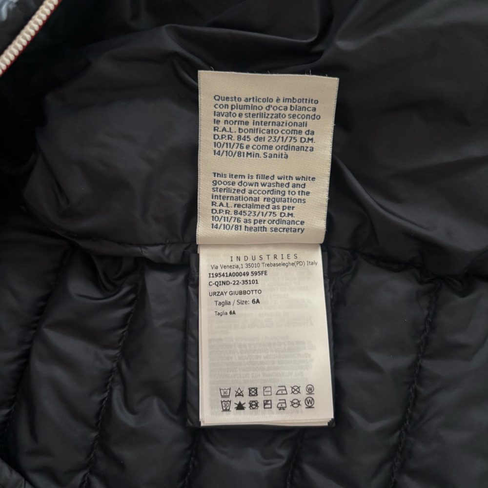 Moncler Kids Down Jacket Enfant Urzay Warm Puffer Coat Navy Boy Girl Size 6 - Picture 13 of 13